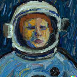 an astronaut, painting by Vincent van Gogh generated by DALL·E 2